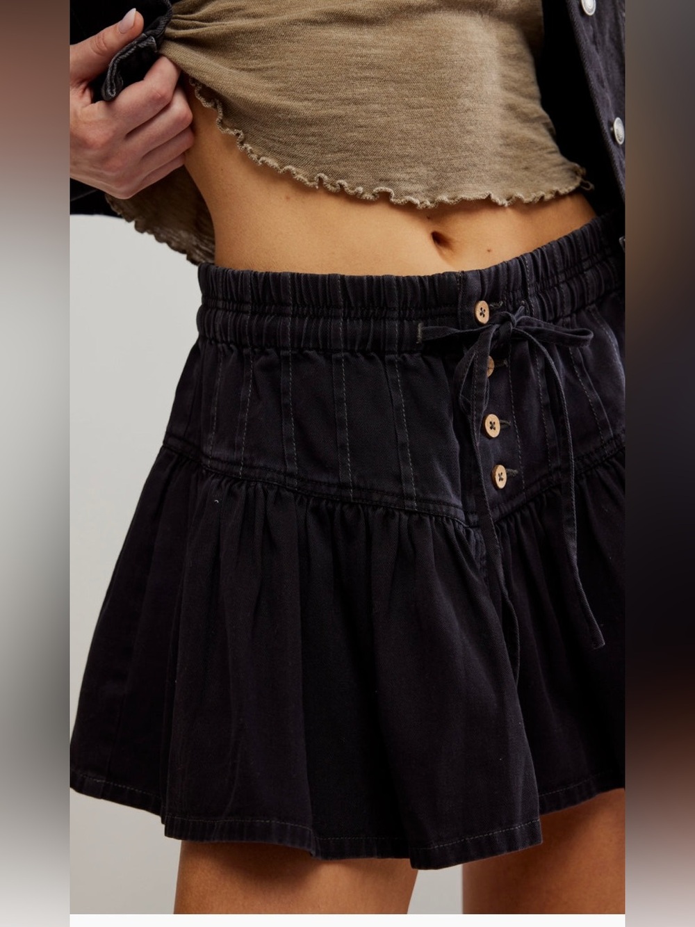 Free People Women's Roselle Denim Mini Skirt